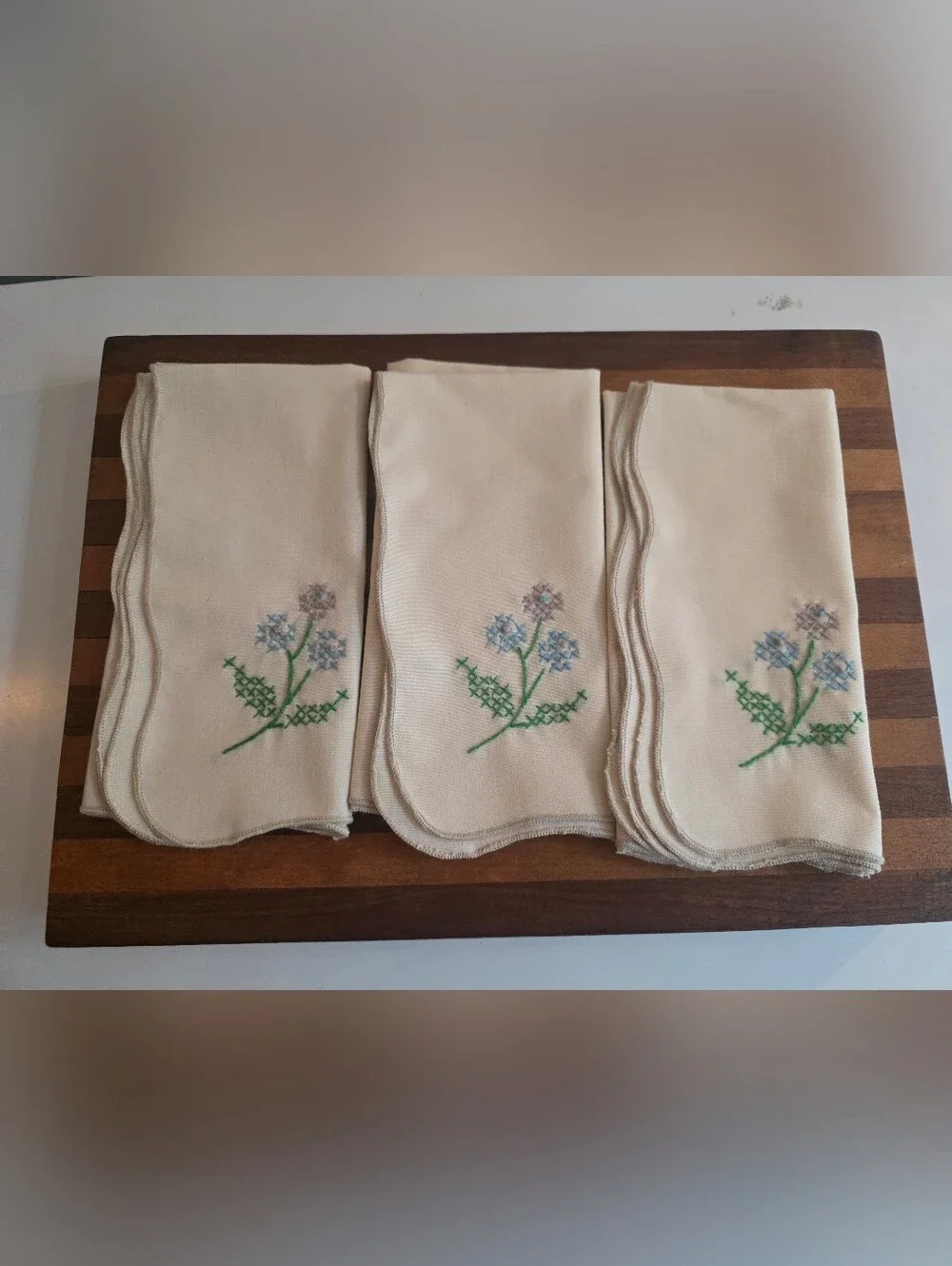 Vintage Embroidered Cloth Napkins